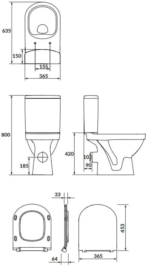 Vas WC Cersanit Zip Simple On Slim (White)