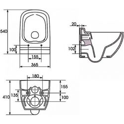 Унитаз подвесной Cersanit Caspia Rimless Slim K701-103 (White) Thumb