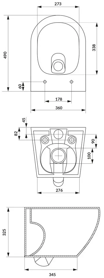 Унитаз подвесной Cersanit Desse Vortex Slim (White)
