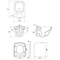 Vas WC suspendat Cersanit Larga Rimless Slim Square S701-473 (White) Thumb