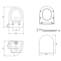 Vas WC suspendat Cersanit Luna Clean ON S701-871 (White) Thumb