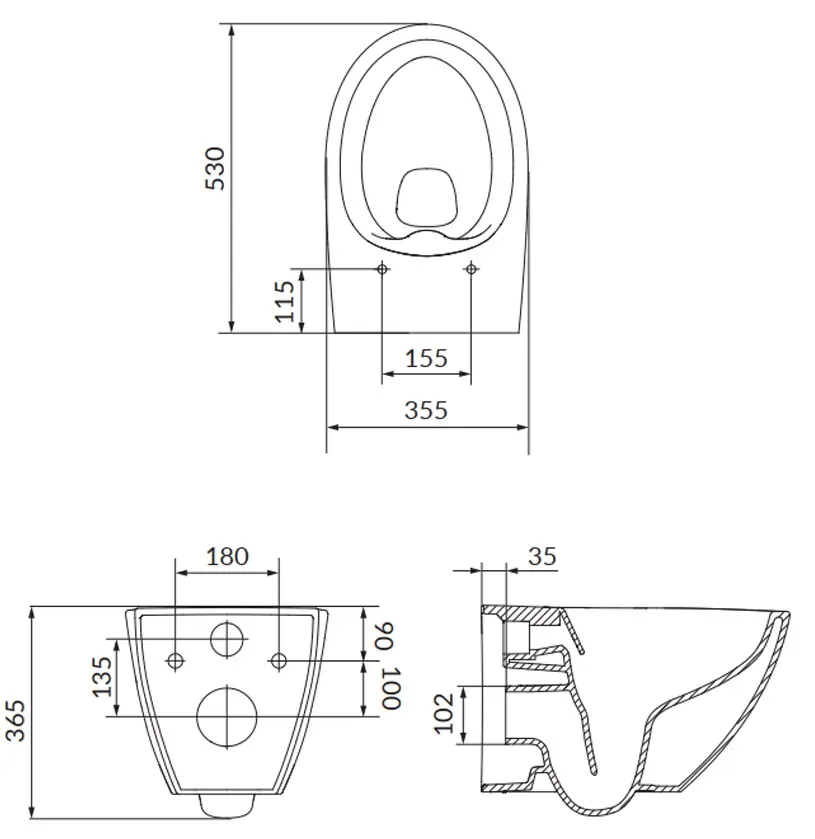 Унитаз подвесной Cersanit Moduo Plus S701-725 (White)