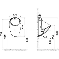 Pisoar Creavit Tappa TP635-11CB00E-0000 (White) Thumb