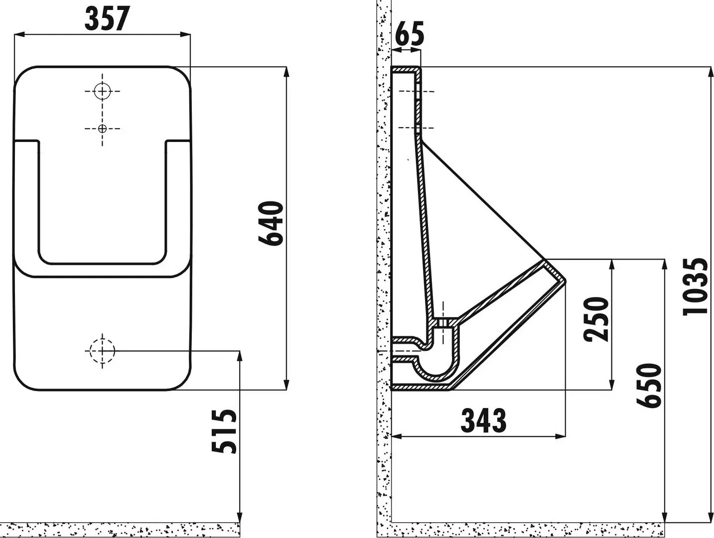 Pisoar Creavit TP640-00AM00E-0000 (Anthracite Matt)