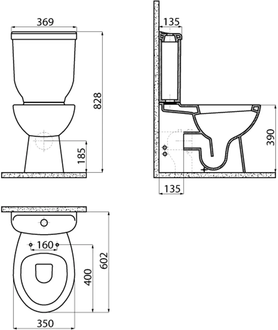 Vas WC - bideu Creavit Sedef SD318 / SD420 / KC1303.01/IT5130 (White)