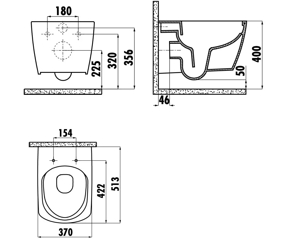 Vas WC Creavit Elegant EG321-11KK + KC1103.01.2100E (Coal Black)