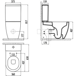 Vas WC Creavit Free Rim-Off FE361-00CB00E-0000 (White) Thumb