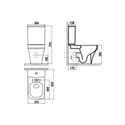 Унитаз Creavit Solo SO361-11CB + MA410 + KC2003.02.00 + IT5130 RimOff (White) Thumb