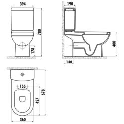Унитаз Creavit Vitroya VT310-11CB + VT410 + KC0103.03.00 + IT5130 (White) Thumb