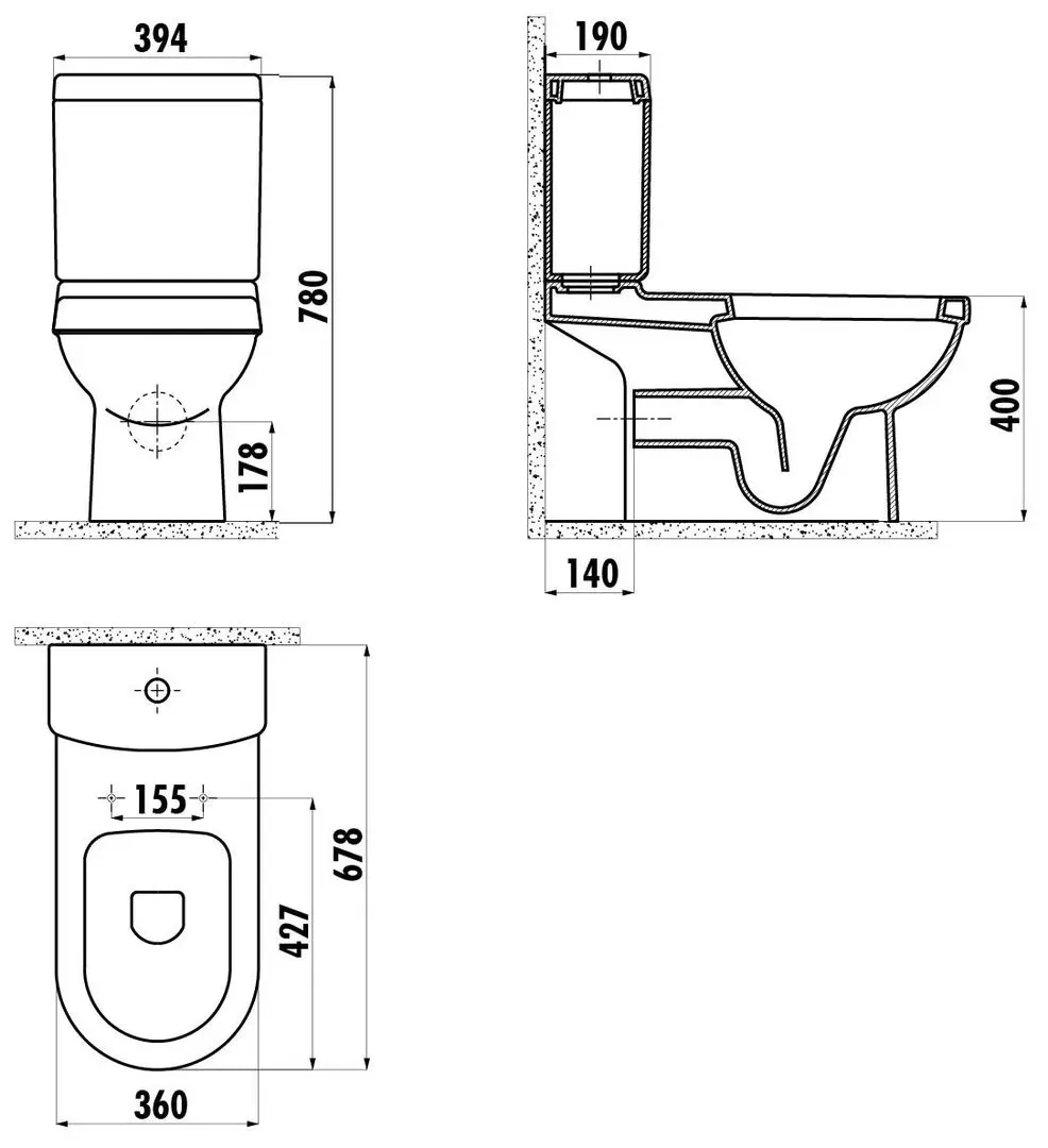 Унитаз Creavit Vitroya VT310-11CB + VT410 + KC0103.03.00 + IT5130 (White)
