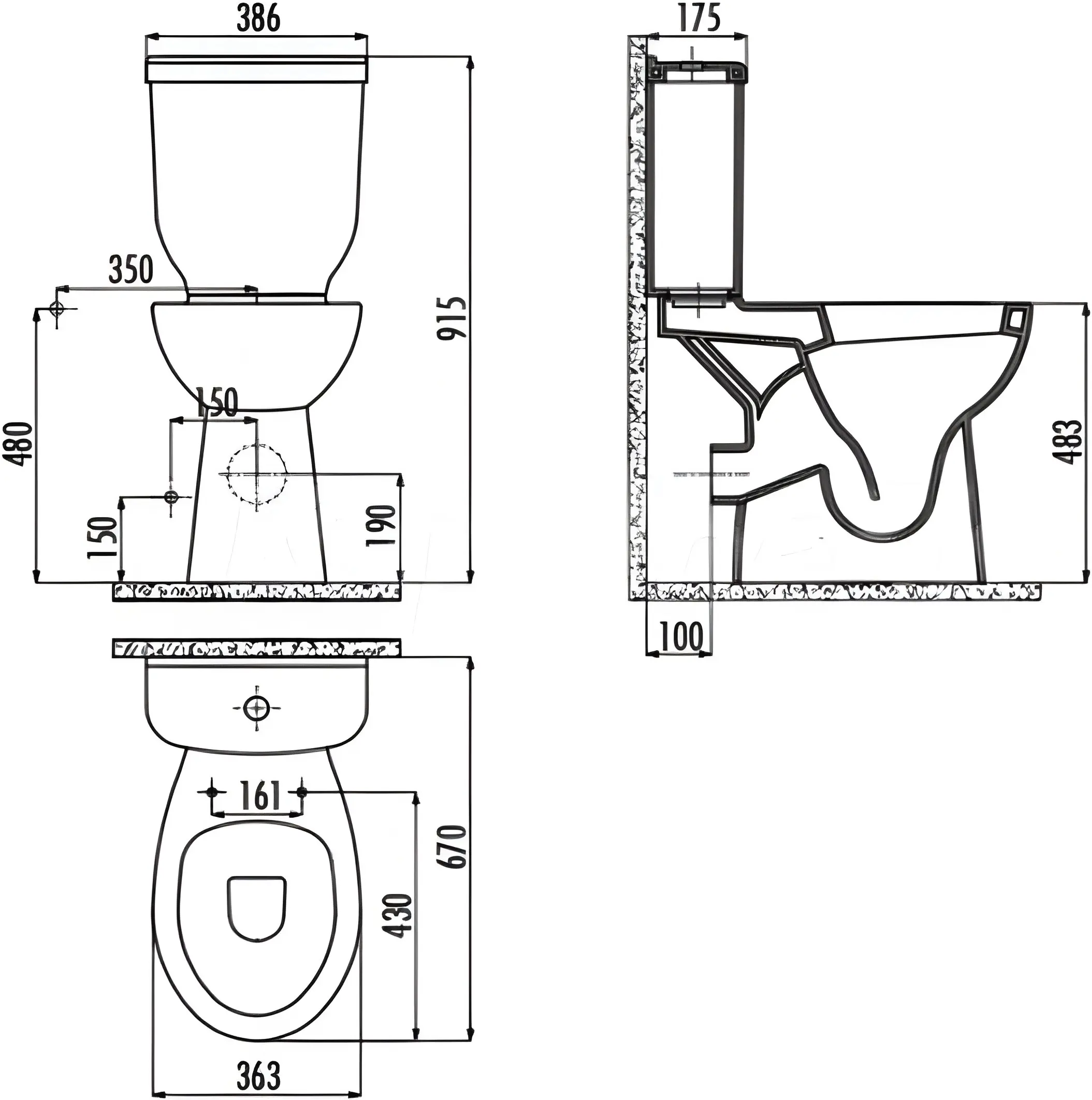 Vas WC compact Creavit BD315-11CB00E-0000 (White) - 2