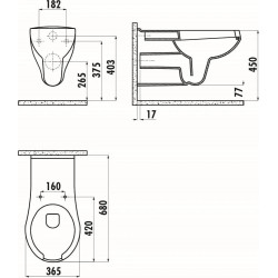 Vas WC suspendat Creavit BD320/ KC0403.01 (White) Thumb