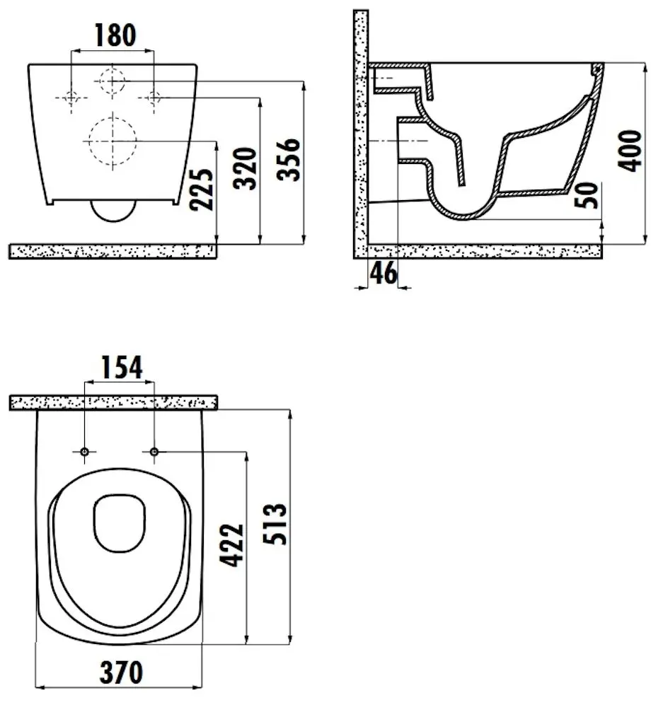 Унитаз-биде подвесной Creavit Elegant EG321-11CB + KC1103.01.00 (White)