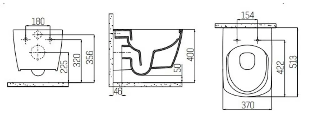 Vas WC suspendat Creavit Elegant EG321-11CB + KC1103.01.00 (White)