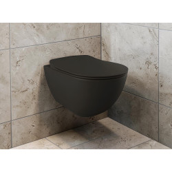 Vas WC suspendat Creavit Free FE320-11KK00E-0000 + KC0903.01.2100E (Coal Black) Thumb
