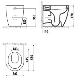 Vas WC Creavit Free FE350-11CB + KC0903.02 (White) Thumb