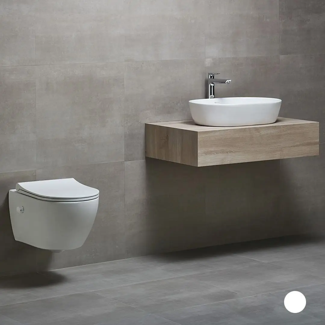 Vas WC-bideu suspendat Ege Vitrifiye Knidos 88343 (White Matt) - 3