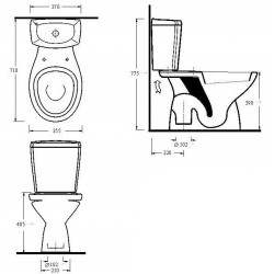 Унитаз с гигиеническим душем Ege Vitrifiye Kapya 15103 + Mixxus SUS-333 (White/Inox) Thumb