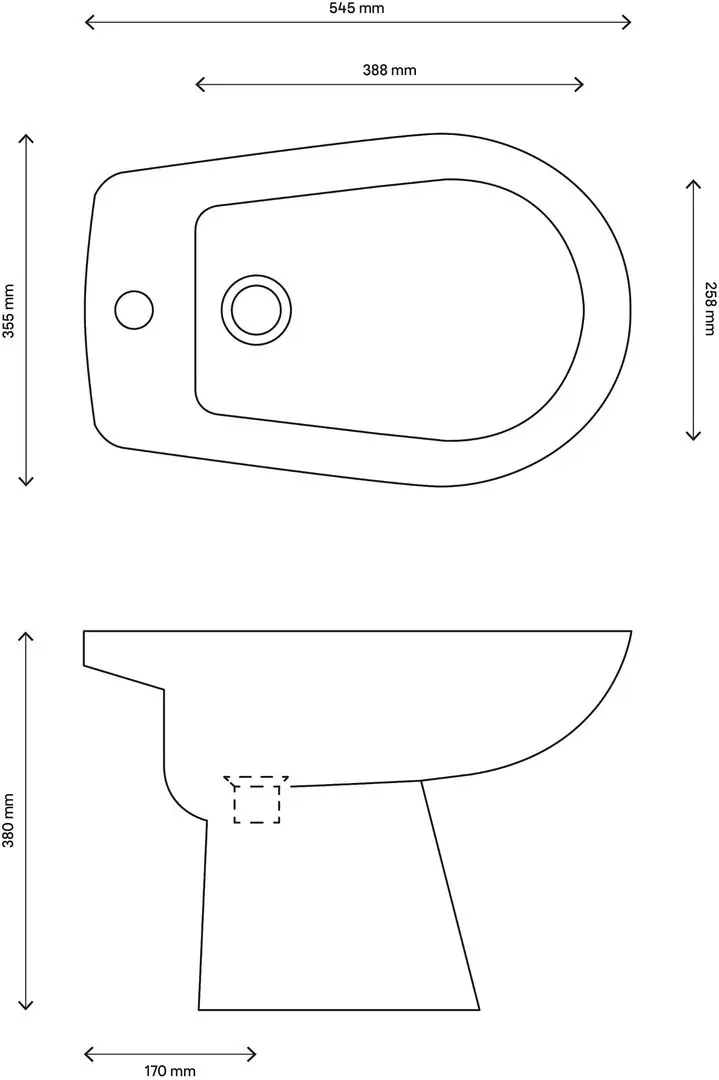 Bideu pe podea GoodHome Baciu (White)