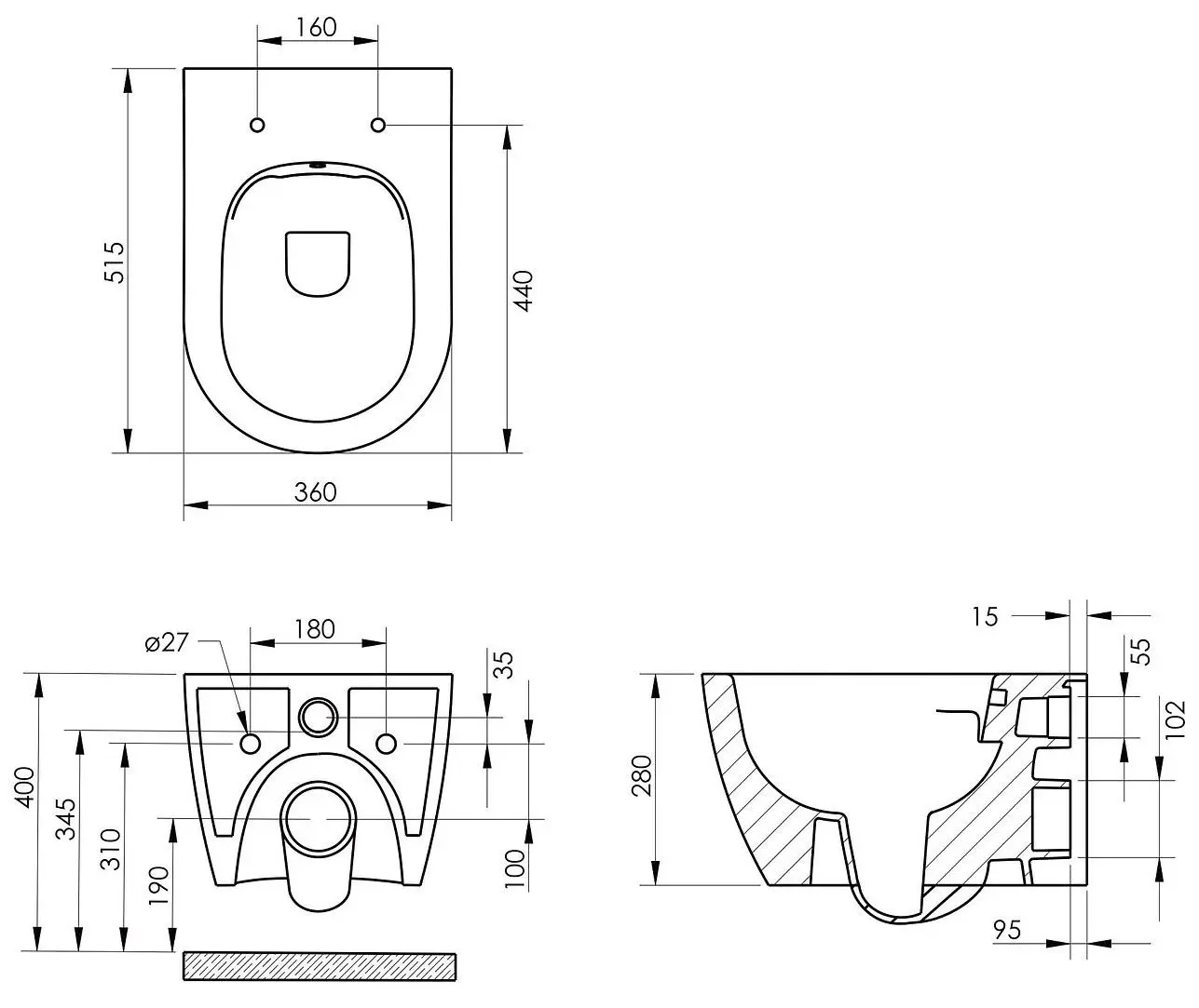 Унитаз-биде подвесной Imprese Blanice i11777 (White)