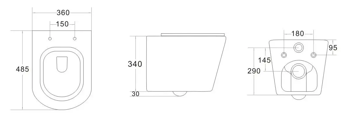 Унитаз подвесной Imprese Jess i11330MG (Grey)