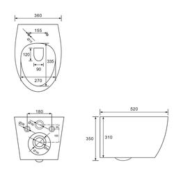Унитаз подвесной Imprese Safir Rimless i11217 (White) Thumb
