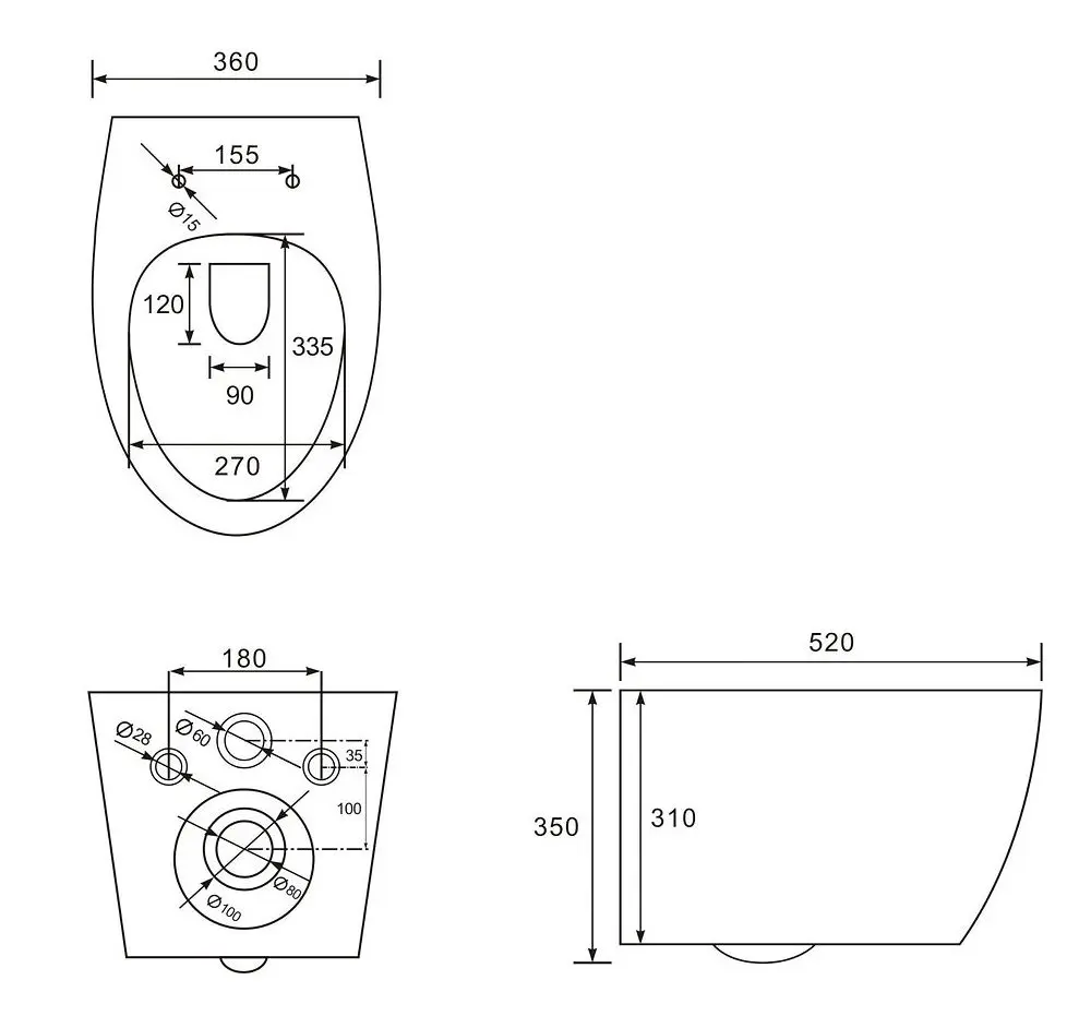 Унитаз подвесной Imprese Safir Rimless i11217 (White)