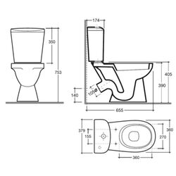 Vas WC Керамин Lago (White) Thumb