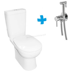 Vas WC cu dus igienic Керамин Альбано R Инкоэр 1 МС c1-c2 + Mixxus SUS-333 (White/Inox)