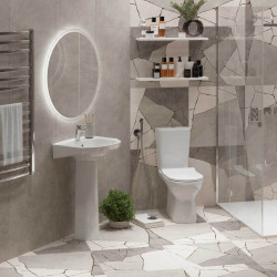 Унитаз с гигиеническим душем Керамин Альбано R Инкоэр 1 МС c1-c2 + Mixxus SUS-333 (White/Inox) Thumb