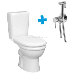 Vas WC cu dus igienic Керамин Ареццо МС + Mixxus SUS-333 (White/Inox)