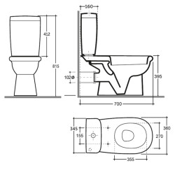 Унитаз с гигиеническим душем Керамин Ареццо МС + Mixxus SUS-333 (White/Inox) Thumb