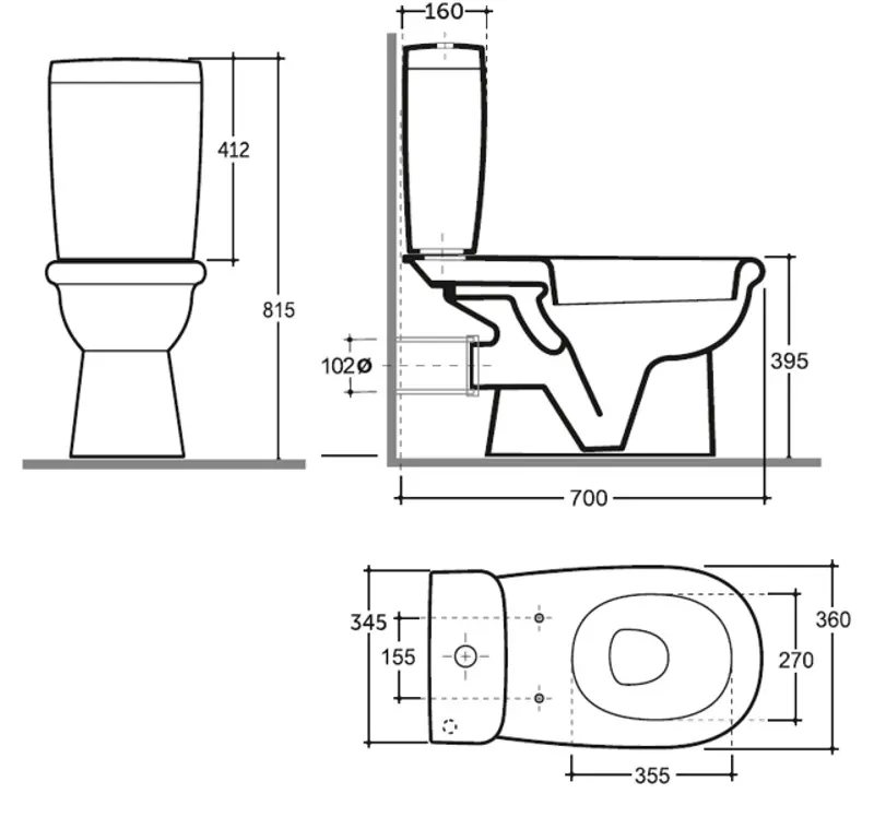 Унитаз с гигиеническим душем Керамин Ареццо МС + Mixxus SUS-333 (White/Inox)