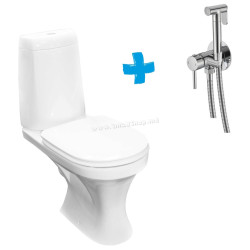 Vas WC cu dus igienic Керамин Санти R Инкоэр-Б1 ЖС c2 + Mixxus SUS-333 (White/Inox)