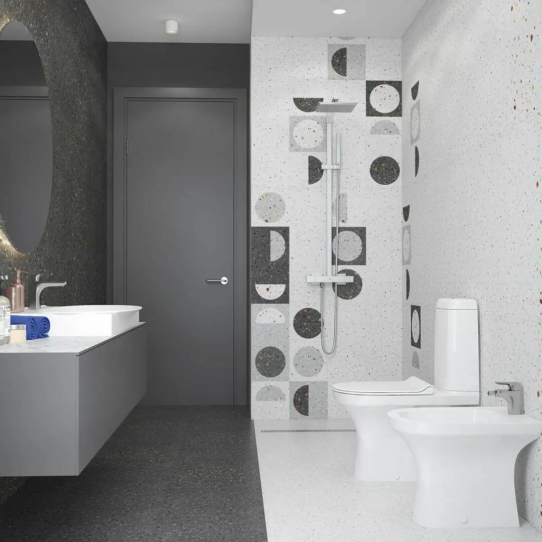 Vas WC cu dus igienic Керамин Санти R Инкоэр-Б1 ЖС c2 + Mixxus SUS-333 (White/Inox)