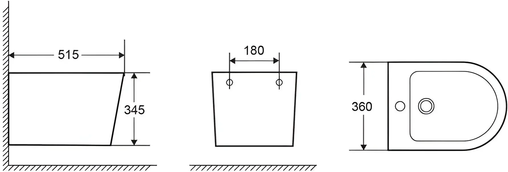 Bideu suspendat Nomi Avanti (White)