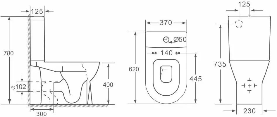 Vas WC Nomi Alto Rimless (White)