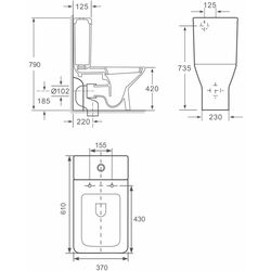Унитаз-компакт Nomi Cristallo Rimless (White) Thumb