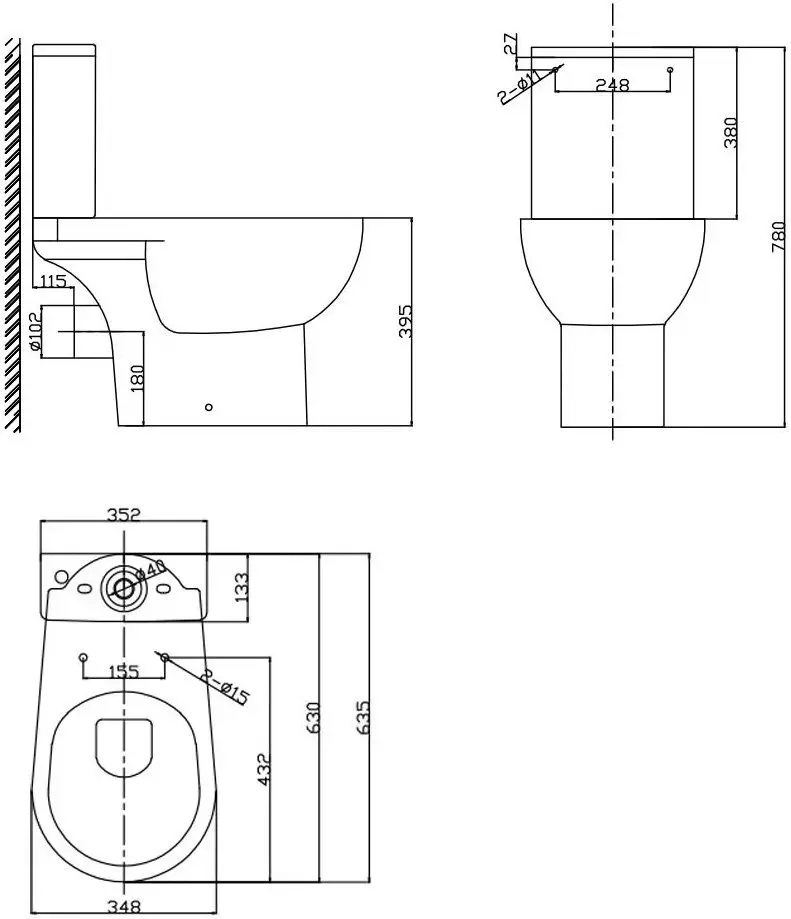 Унитаз-компакт Nomi Dea Rimless (White)