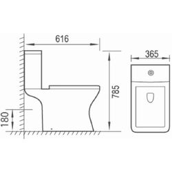 Унитаз-компакт Nomi Podio Rimless (White) Thumb