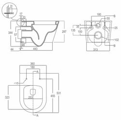 Унитаз подвесной Nomi Nuovo Rimless Soft Close (White) Thumb