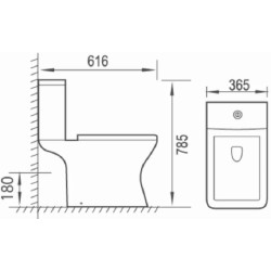 Унитаз с гигиеническим душем Nomi Podio Rimless + Mixxus SUS-333 (White/Inox) Thumb