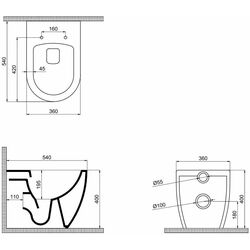 Унитаз QuarterBath Deep Rimless 114323 (White) Thumb