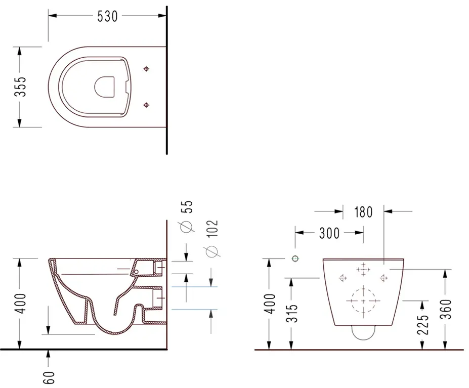 Унитаз подвесной Serel Sapphire SP26 (White)