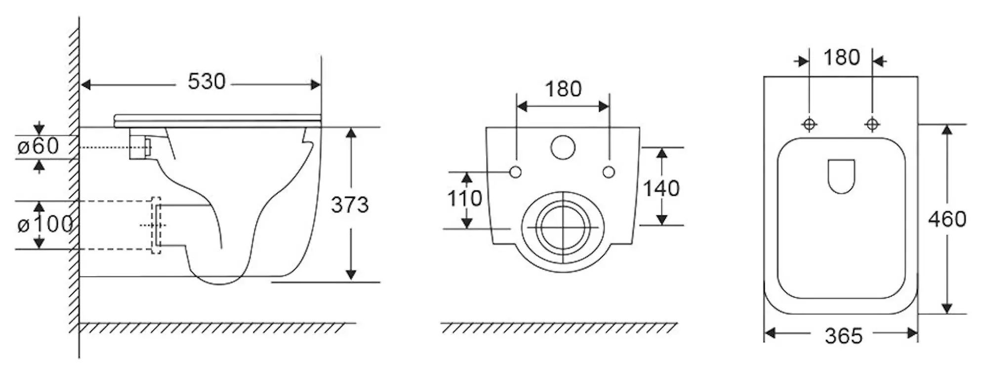 Vas WC suspendat Nomi Massimo Tornado Soft Close (White)
