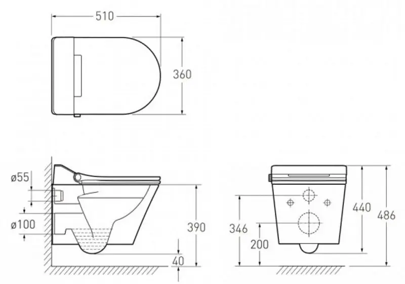 Унитаз-биде подвесной Volle Nemo II 1333.001057 (White)