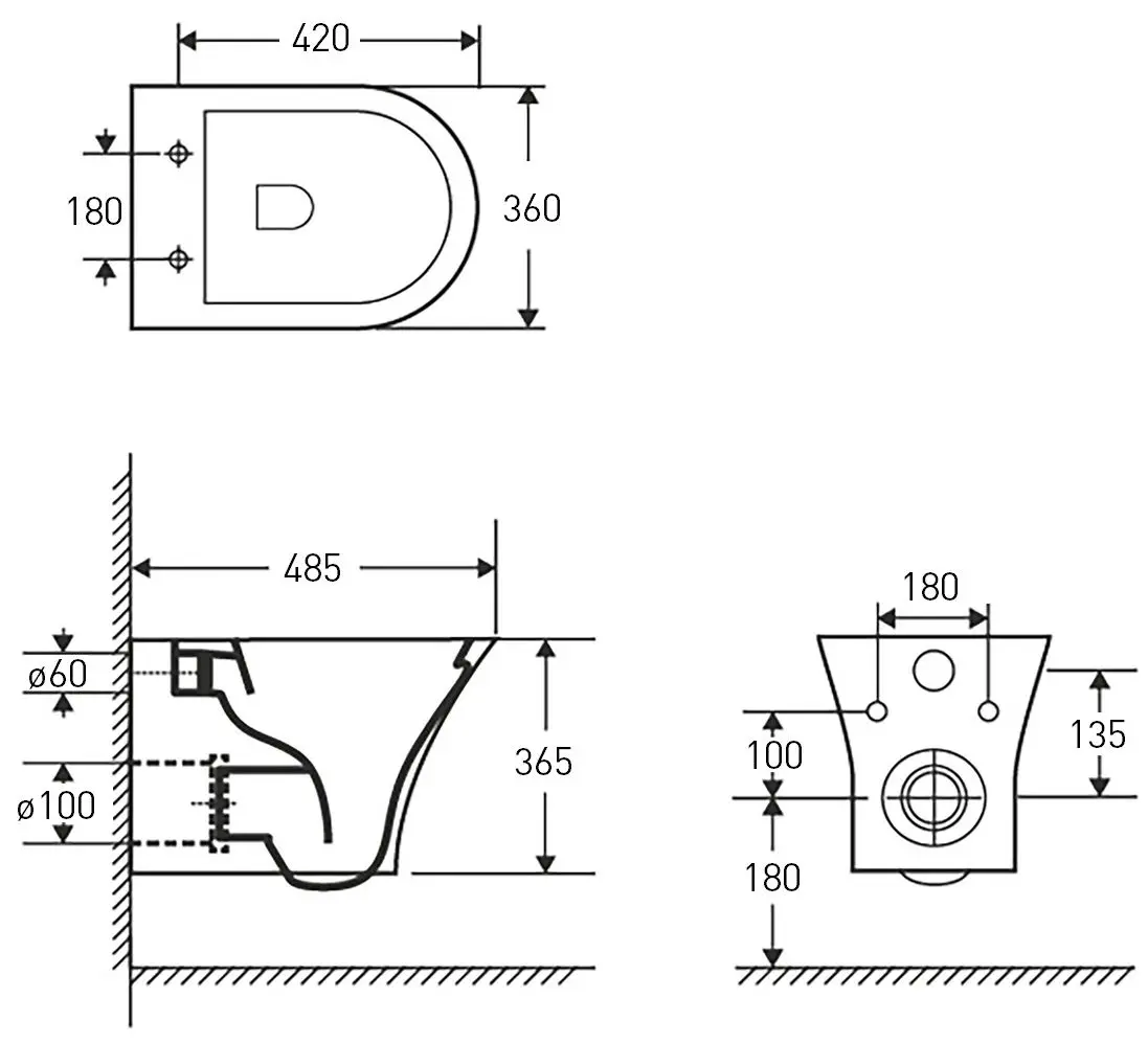 Vas WC suspendat Volle Cadiz (White) - 2