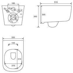 Vas WC suspendat Volle Hippo 13-44-202 (White) Thumb