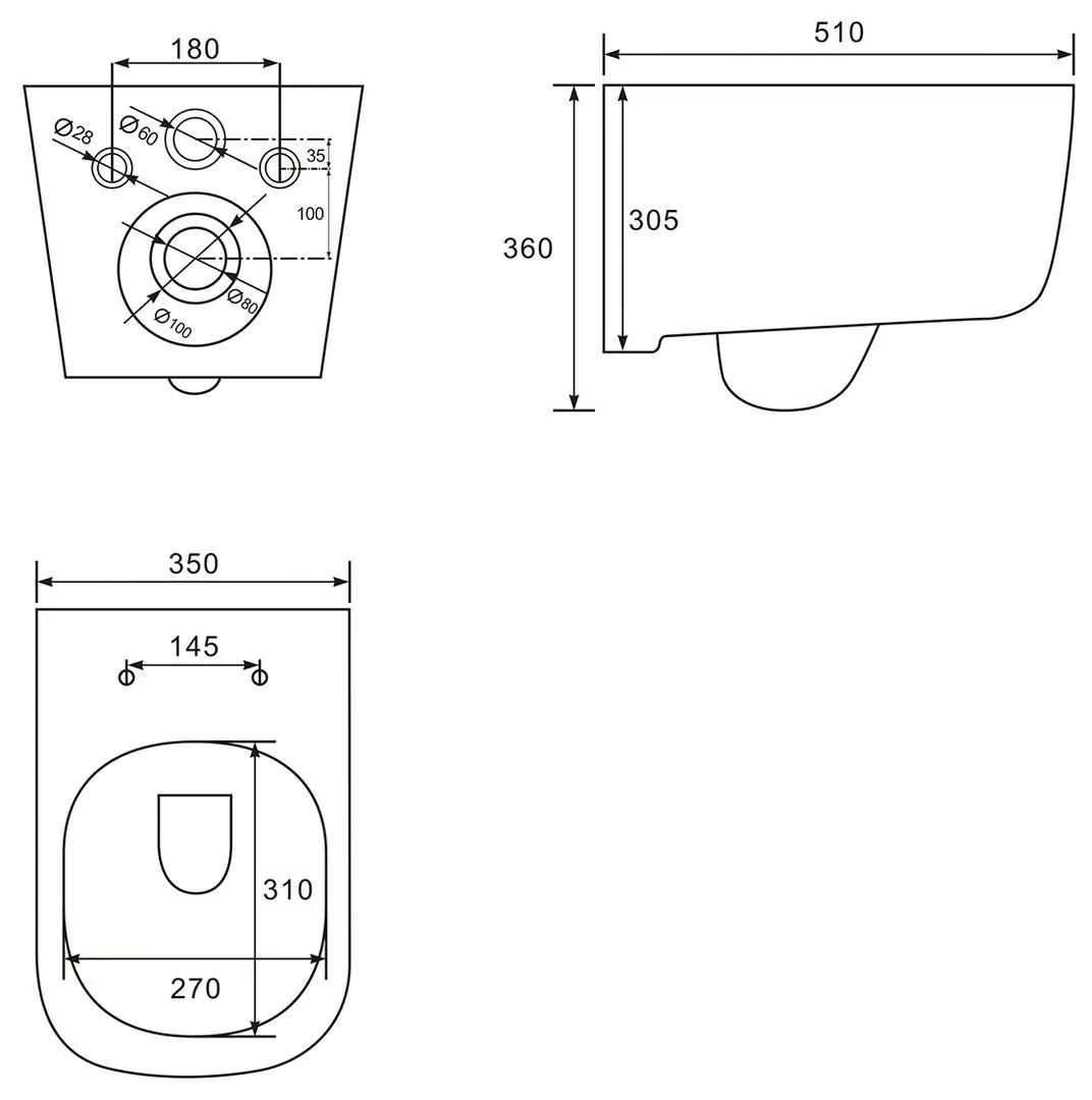 Vas WC suspendat Volle Hippo 13-44-202 (White)