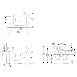 Vas WC suspendat Volle Solo 13-55-111 (White) Thumb